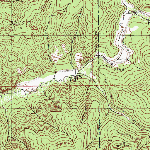 Topographic Map of Jackson Creek, ID