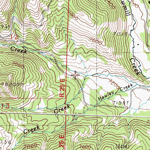 Topographic Map of Jackson Creek, ID