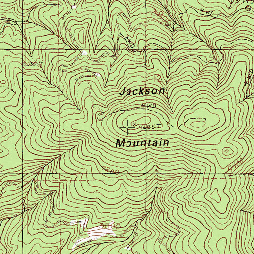 Topographic Map of Jackson Mountain, ID