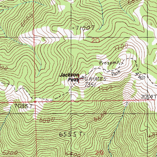 Topographic Map of Jackson Peak, ID