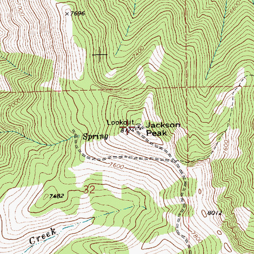 Topographic Map of Jackson Peak, ID