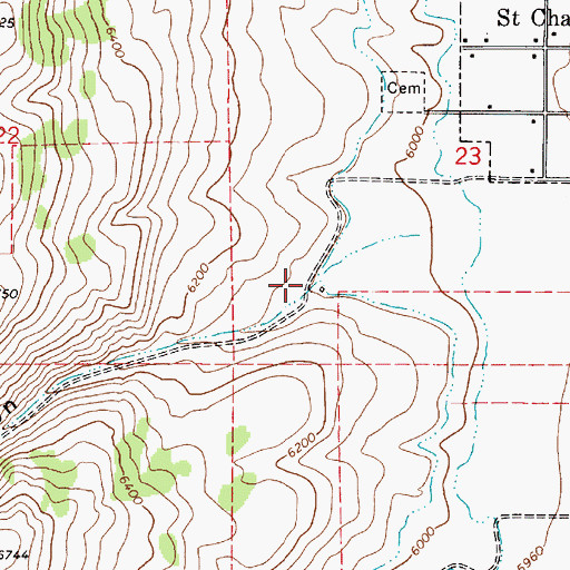 Topographic Map of Jacobs Canyon, ID