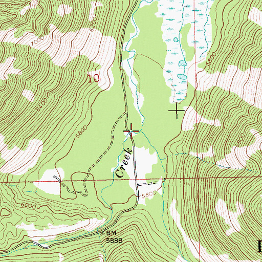 Topographic Map of Jacobs Ladder Creek, ID