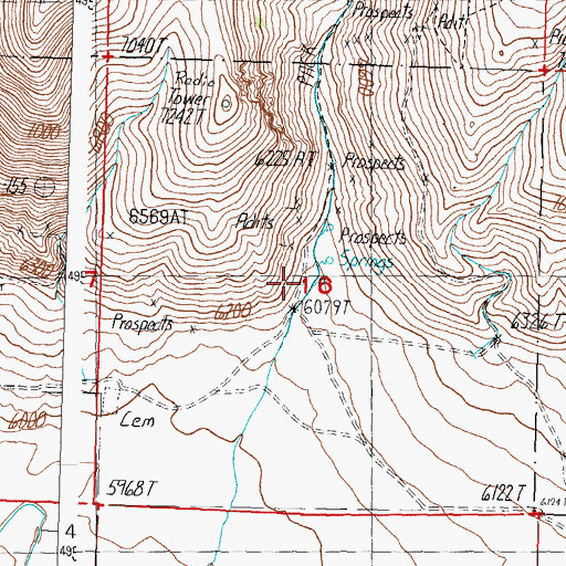 Topographic Map of Jakes Canyon, ID