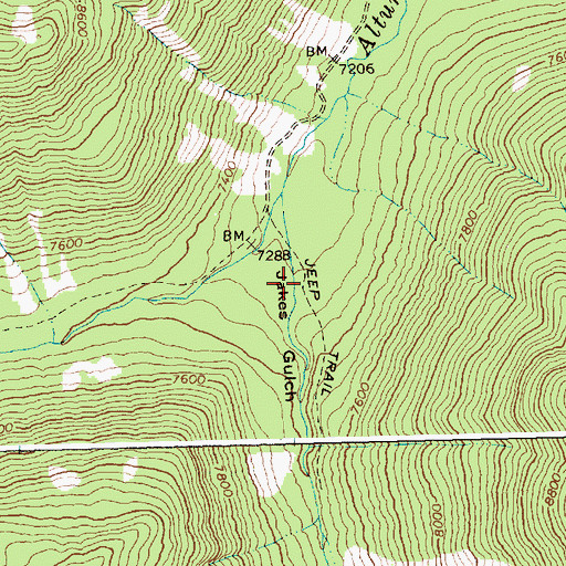 Topographic Map of Jakes Gulch, ID