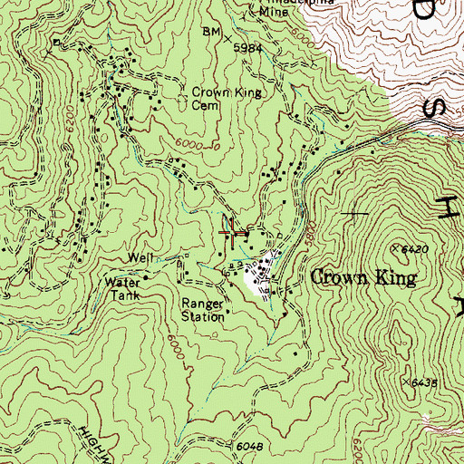 Topographic Map of Crown King Elementary School, AZ