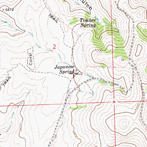 Topographic Map of Japanese Spring, ID