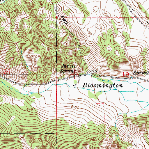 Topographic Map of Jarvis Spring, ID