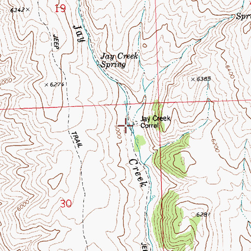 Topographic Map of Jay Creek Corral, ID