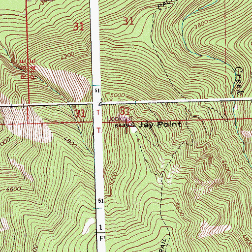 Topographic Map of Jay Point, ID