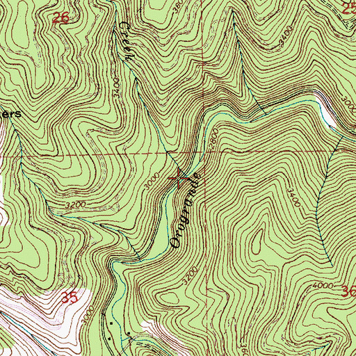 Topographic Map of Jazz Creek, ID
