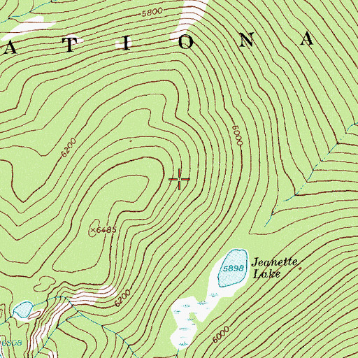 Topographic Map of Jeanette Lake, ID