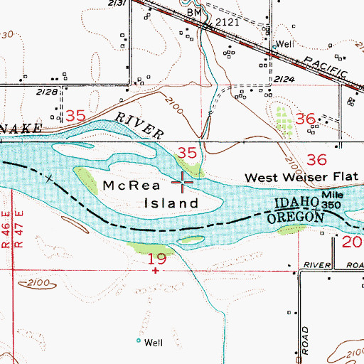 Topographic Map of Jenkins Creek, ID