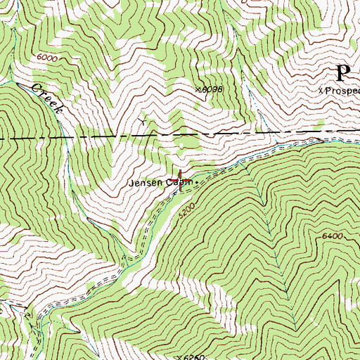 Topographic Map of Jensen Cabin, ID