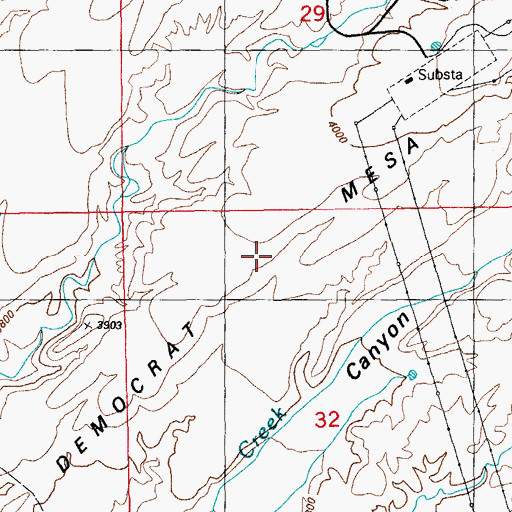 Topographic Map of Democrat Mesa, AZ