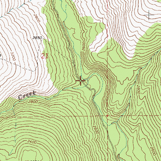 Topographic Map of Jeru Creek, ID