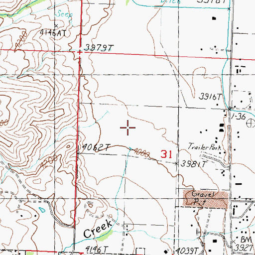 Topographic Map of Jesse Creek, ID