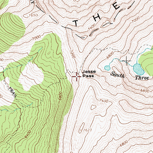 Topographic Map of Jesse Pass, ID