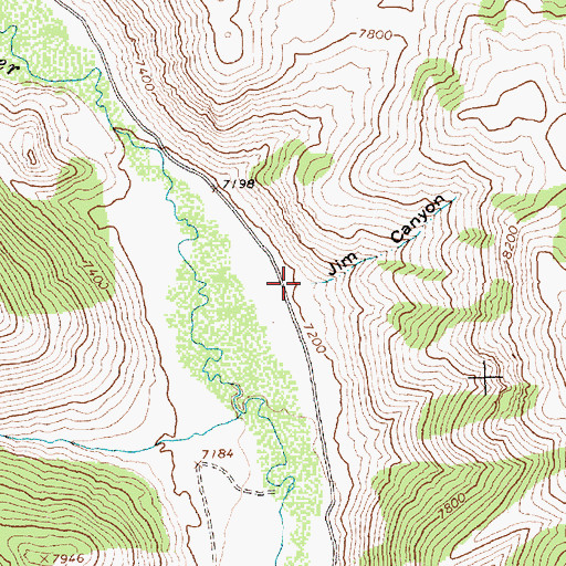 Topographic Map of Jim Canyon, ID