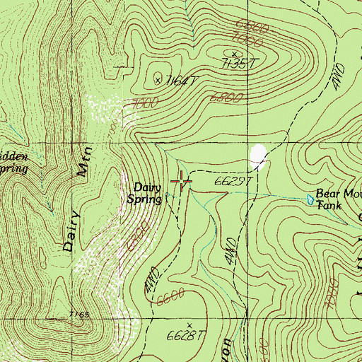 Topographic Map of Dairy Spring, AZ
