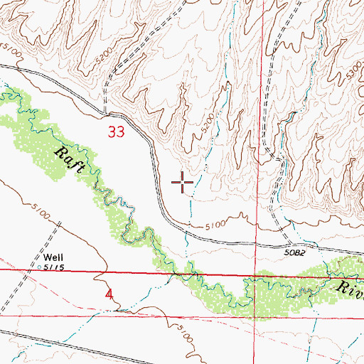Topographic Map of Jim Sage Canyon, ID