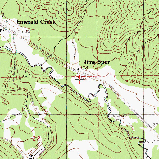 Topographic Map of Jims Spur, ID