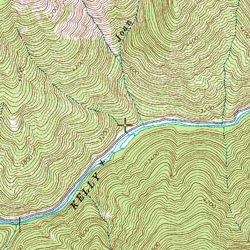 Topographic Map of Joan Creek, ID