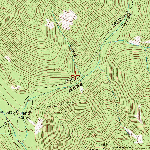 Topographic Map of Joe Creek, ID