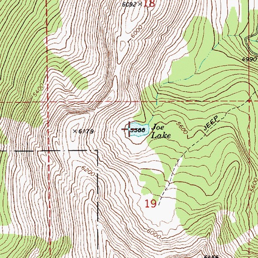 Topographic Map of Joe Lake, ID