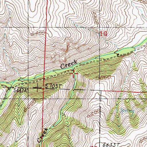 Topographic Map of Joe Moore Creek, ID