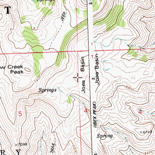 Topographic Map of Joes Basin, ID