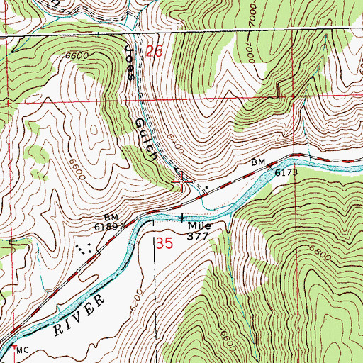 Topographic Map of Joes Gulch, ID