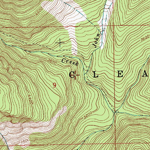 Topographic Map of John Creek, ID