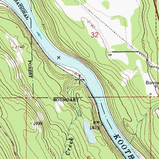 Topographic Map of John Crown Creek, ID