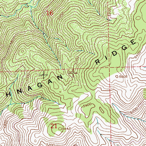 Topographic Map of Johnagan Ridge, ID