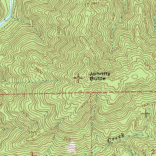 Topographic Map of Johnny Butte, ID
