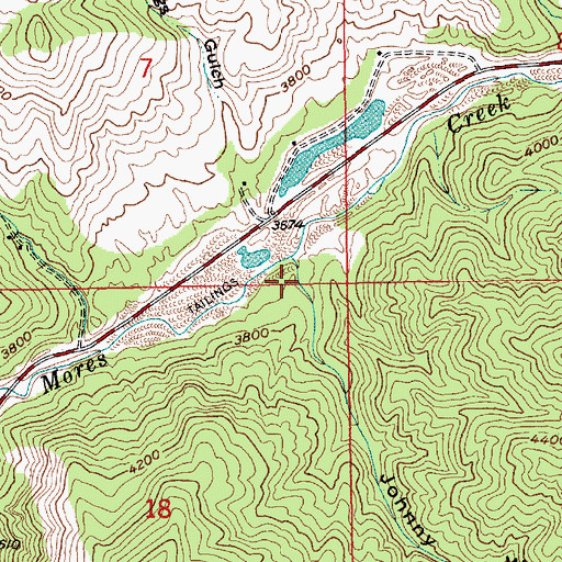 Topographic Map of Johnny Woods Gulch, ID