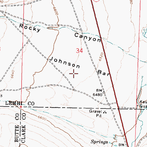 Topographic Map of Johnson Bar, ID