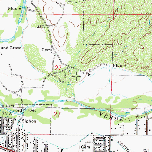 Topographic Map of Dead Horse Ranch State Park, AZ