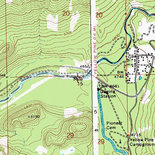 Topographic Map of Johnson Creek, ID