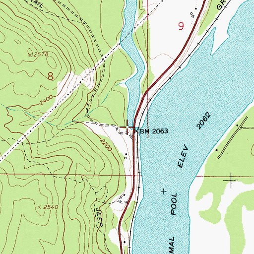 Topographic Map of Johnson Creek, ID