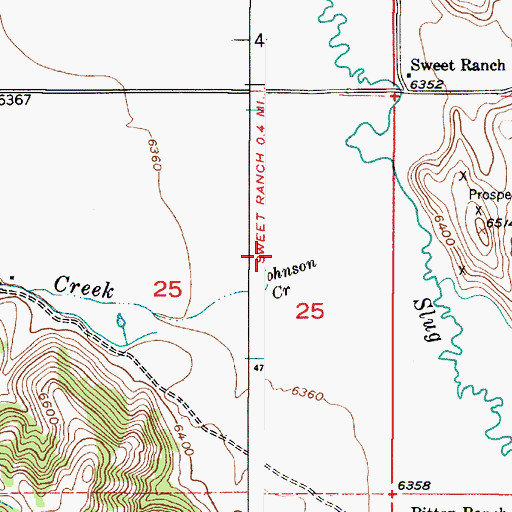 Topographic Map of Johnson Creek, ID