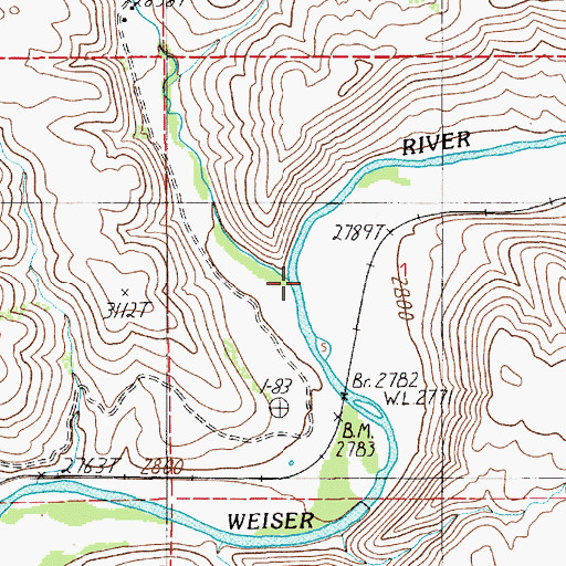 Topographic Map of Johnson Creek, ID