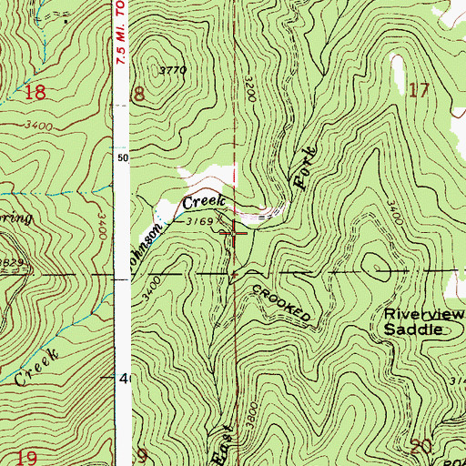 Topographic Map of Johnson Creek, ID