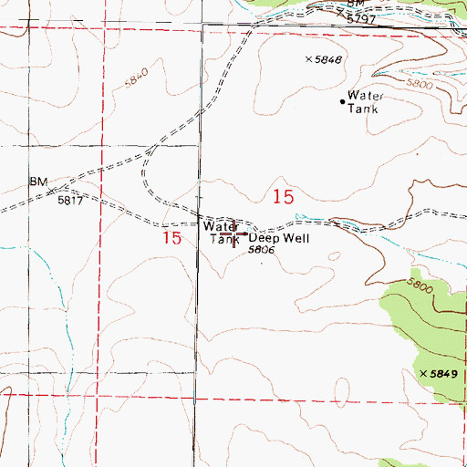 Topographic Map of Deep Well, AZ