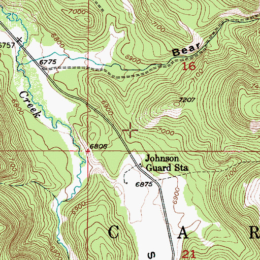 Topographic Map of Johnson Guard Station, ID