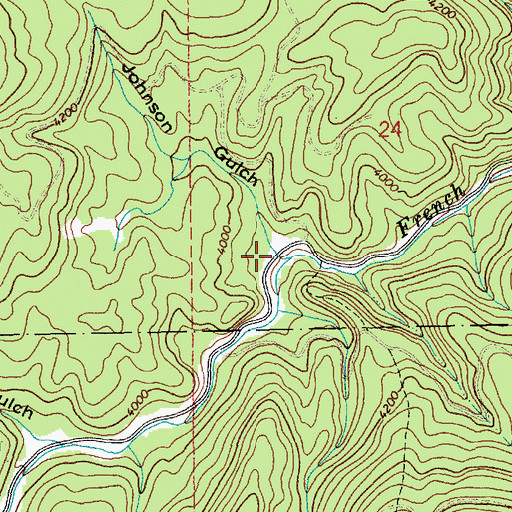 Topographic Map of Johnson Gulch, ID
