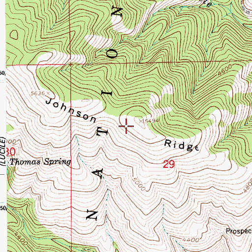 Topographic Map of Johnson Ridge, ID