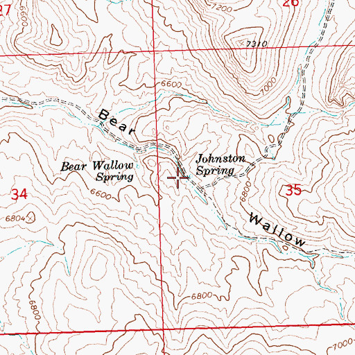 Topographic Map of Johnston Spring, ID