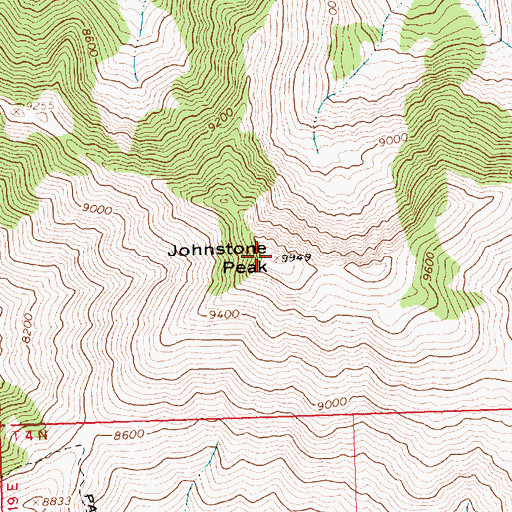 Topographic Map of Johnstone Peak, ID